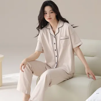 Floating Light Islands Pajama Set Women's Apricot