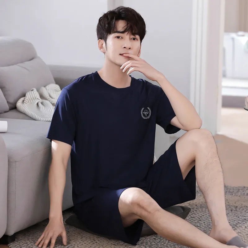 Floating Light Islands Pajama Set Men's Gift Box Set Navy Blue-4