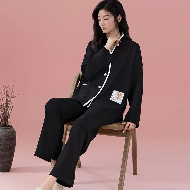 Floating Light Islands Pajama Set Women's Box Black-5
