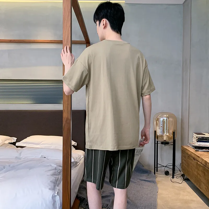Floating Light Islands Pajama Set Men's Gift Box Set Khaki-2