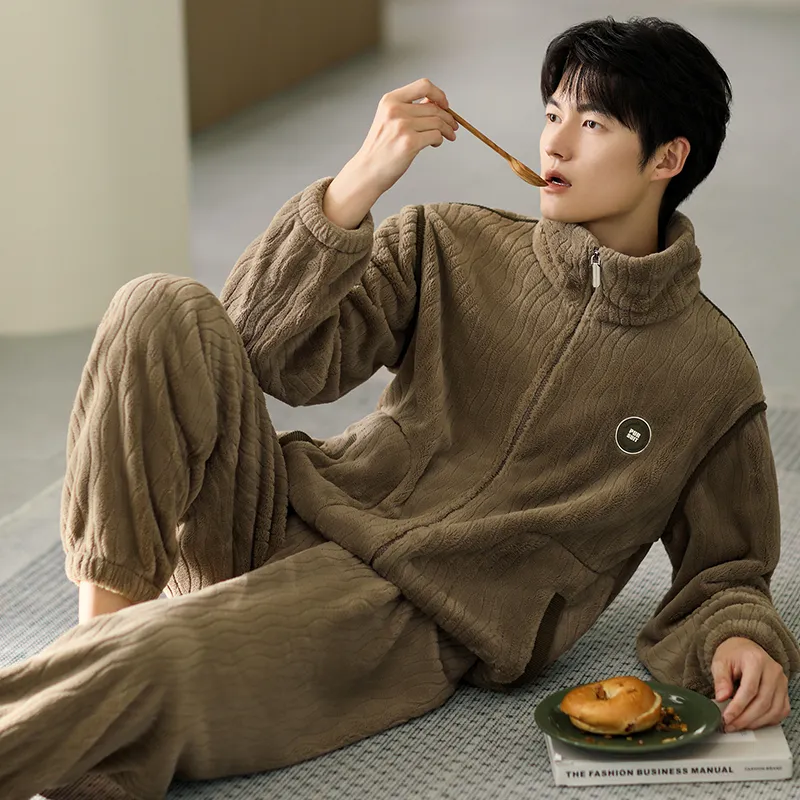 Floating Light Islands Pajama Set Gift Box Set Men's Dark Brown-4