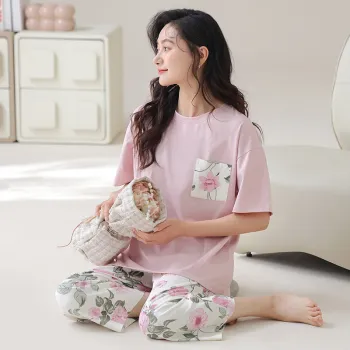 Floating Light Islands Pajama Set Women's Pink