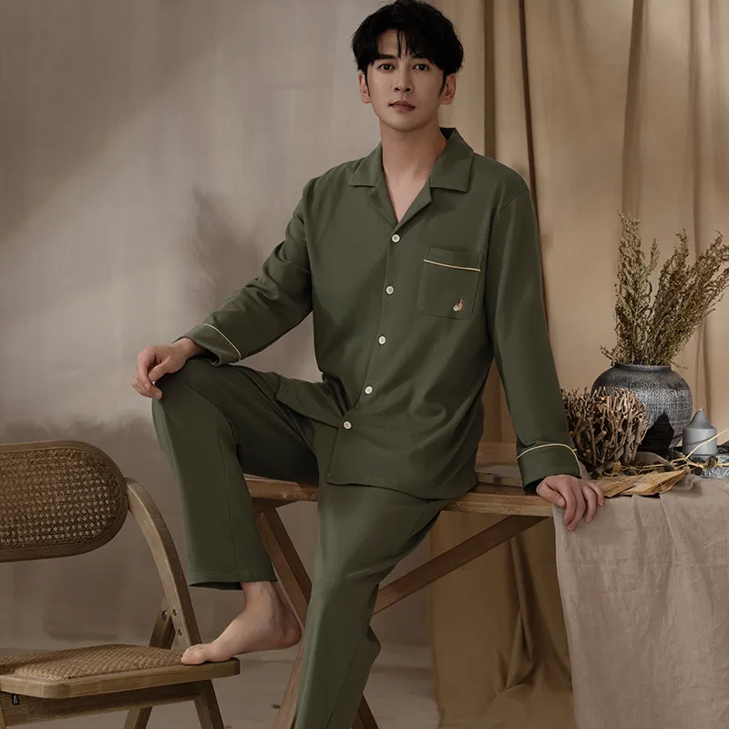 Floating Light Islands Pajama Set Men's Gift Box Set Gray-4