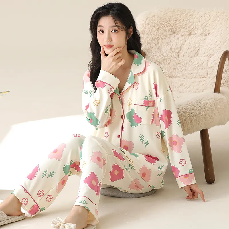 Floating Light Islands Pajama Set Women's Gift Box Set Pink-4