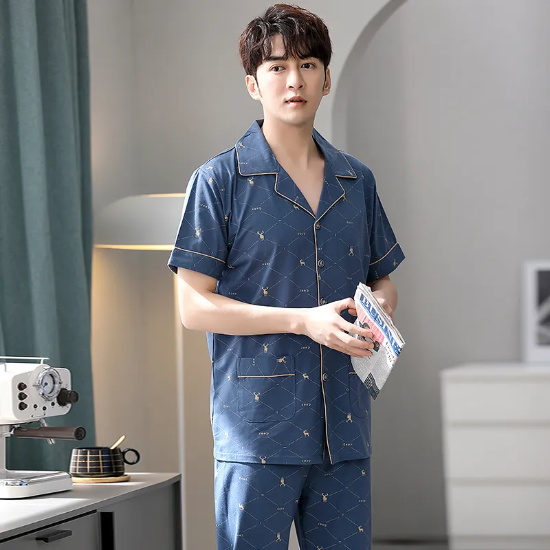 Floating light islands Men Pajama Sets-6