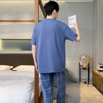 Floating Light Islands Pajama Set Men's Blue