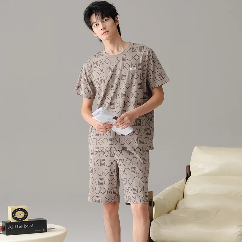 Floating Light Islands Pajama Set Men's Umber-5