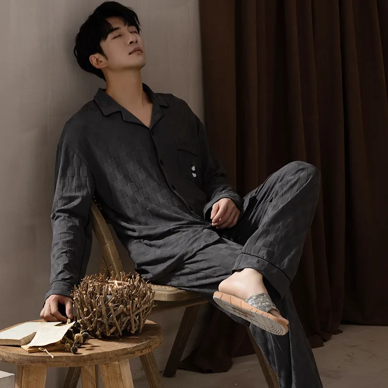 Floating Light Islands Pajama Set Men's Box Dark Gray-1