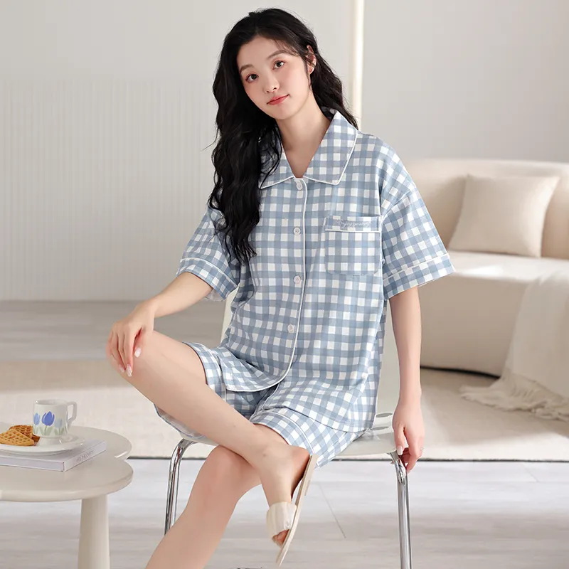 Floating Light Islands Pajama Set Women's Box Light Blue-4