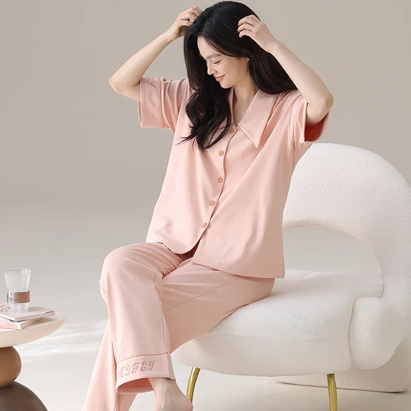 Floating Light Islands Pajama Set Women's Pink-2