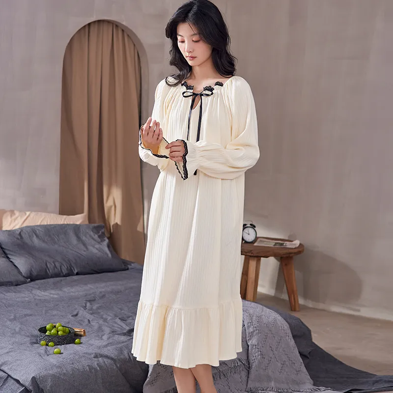Floating Light Islands Nightgown Women's Gift Box Set Apricot-8