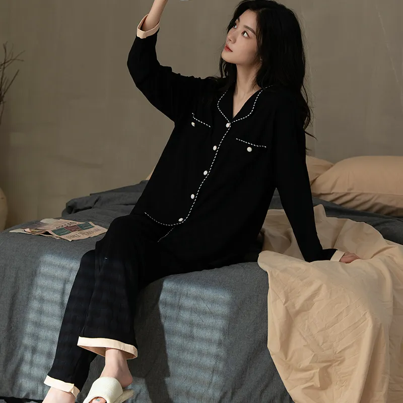 Floating Light Islands Pajama Set Women's Box Black-4