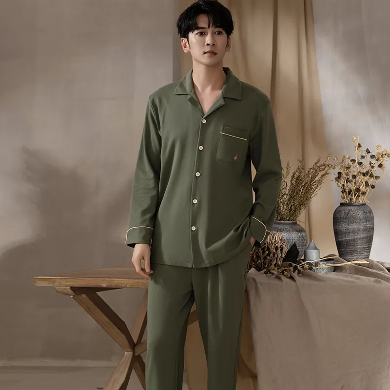 Floating Light Islands Pajama Set Men's Gift Box Set Gray-7