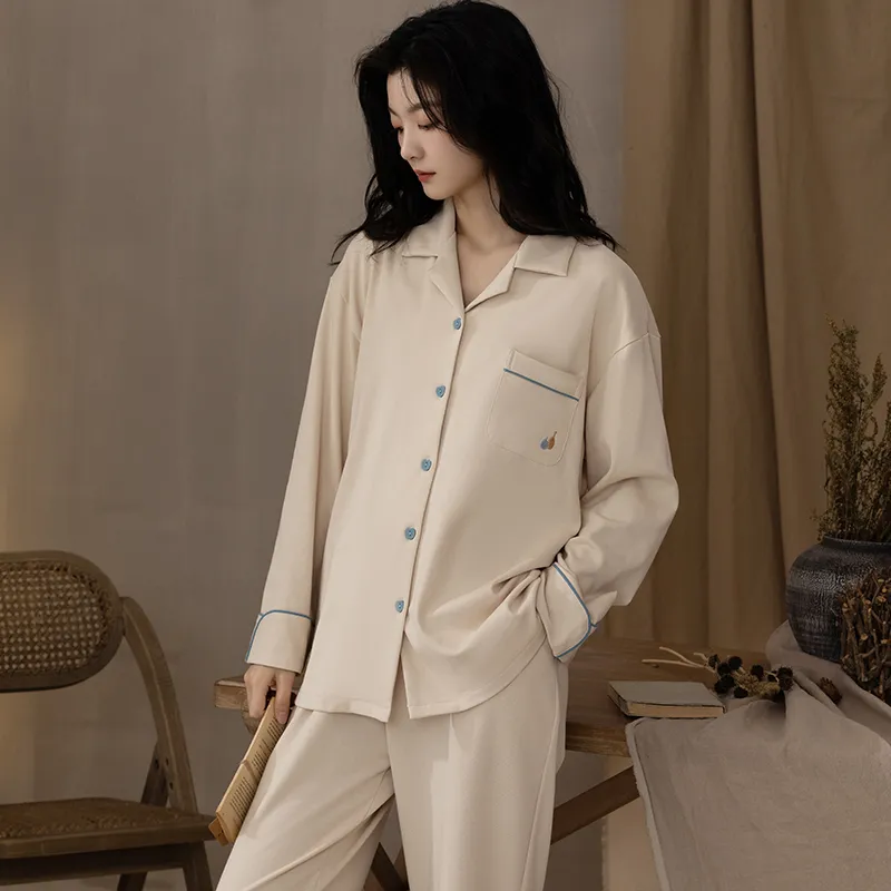 Floating Light Islands Pajama Set Women's Gift Box Set Ecru-7