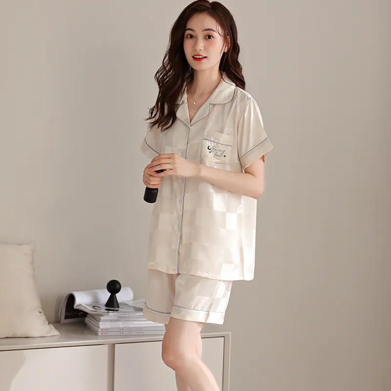 Floating Light Islands Pajama Set Women's Cream Apricot-2