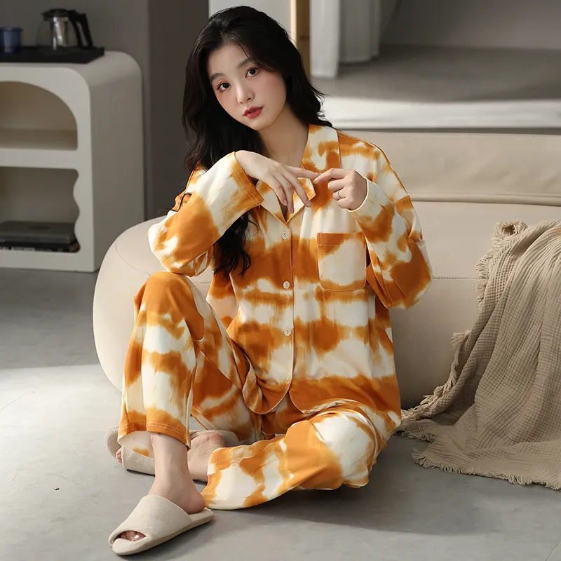 Floating Light Islands Pajama Set Women's Box Orange-6