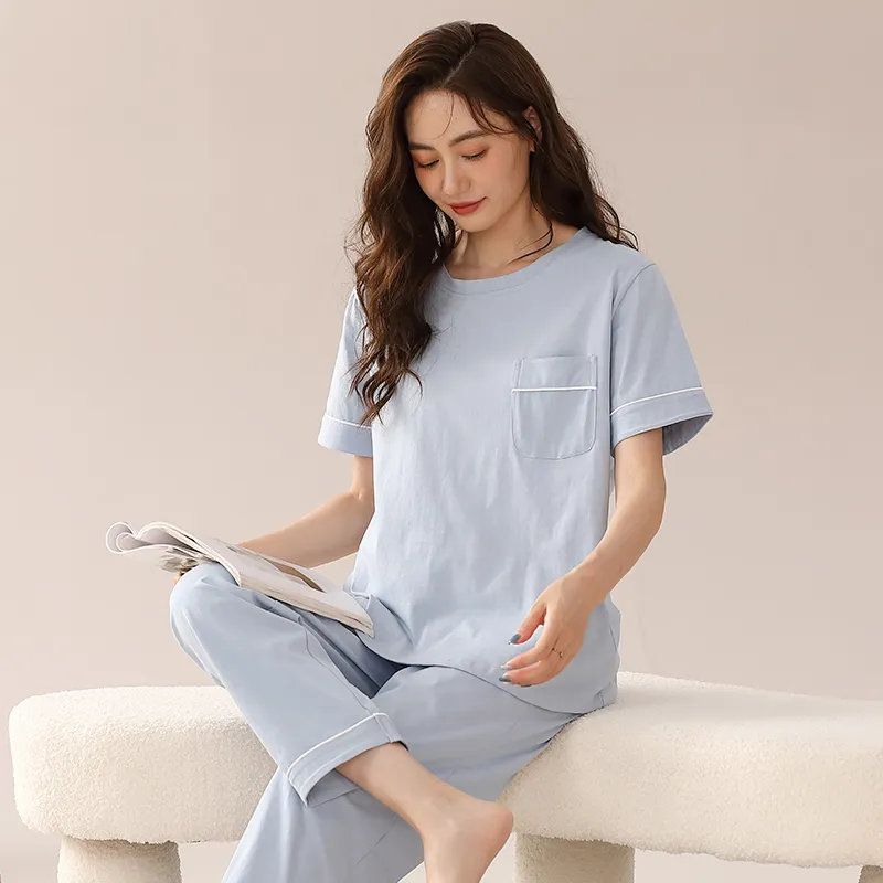 Floating Light Islands Pajama Set Women's Gift Box Set Azure-2
