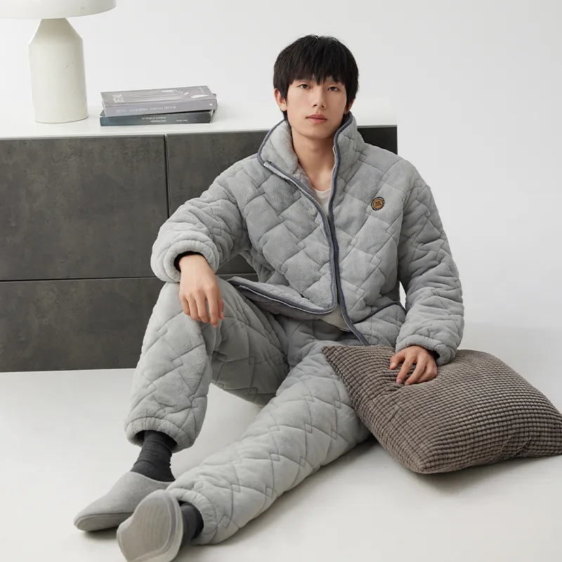 Floating light islands Men Pajama Sets-3