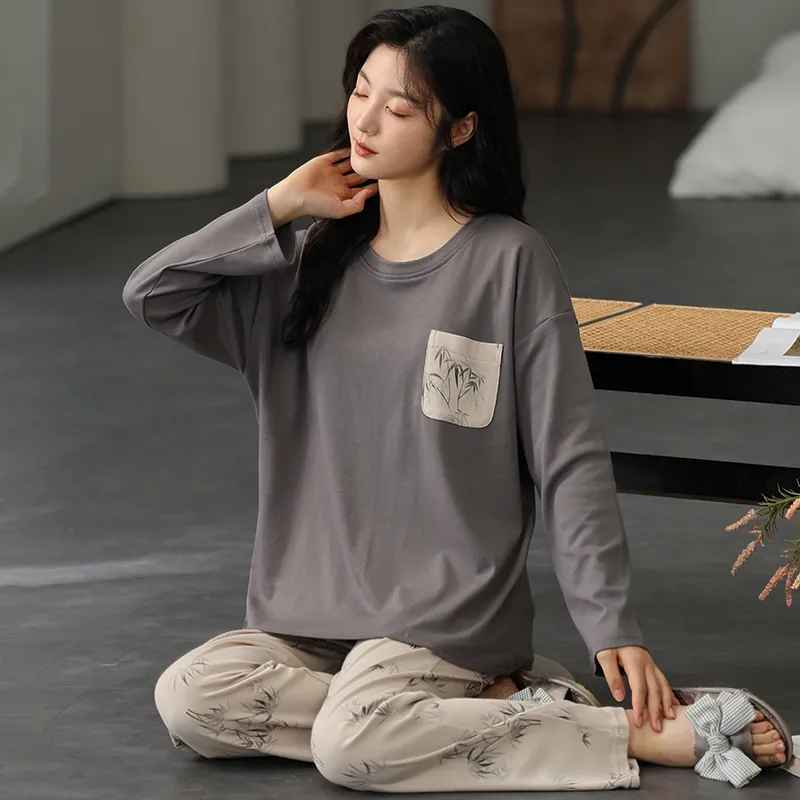 Floating Light Islands Pajama Set Women's Box Gray-6