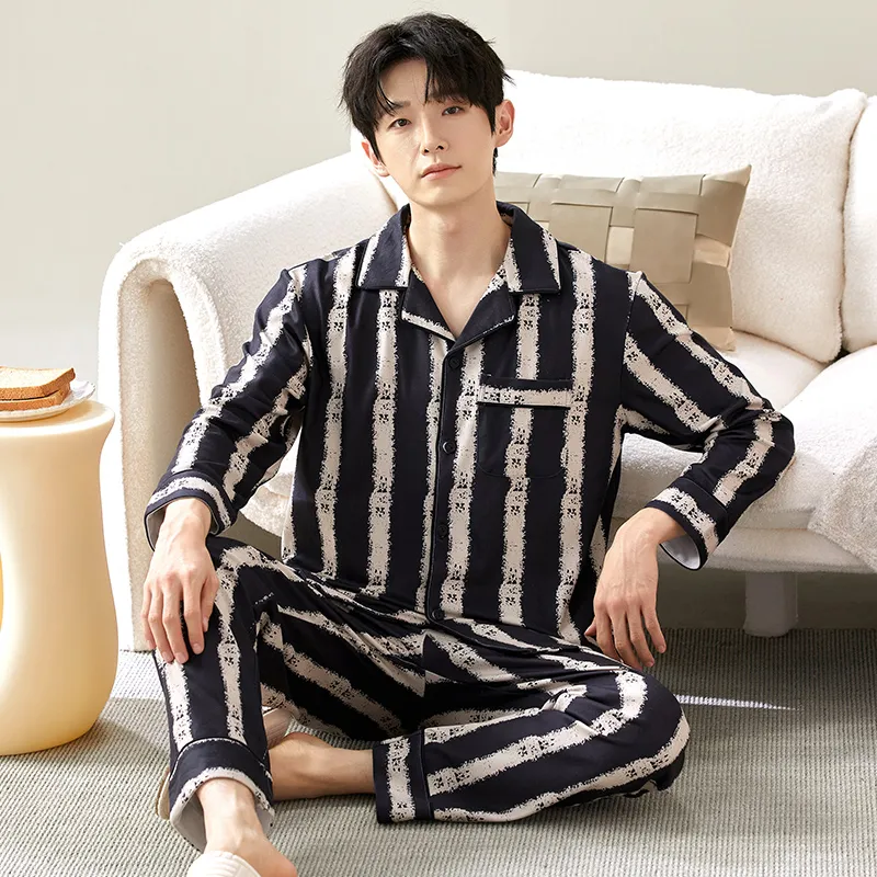 Floating Light Islands Pajama Set Men's Shopping Bag Ecru-3
