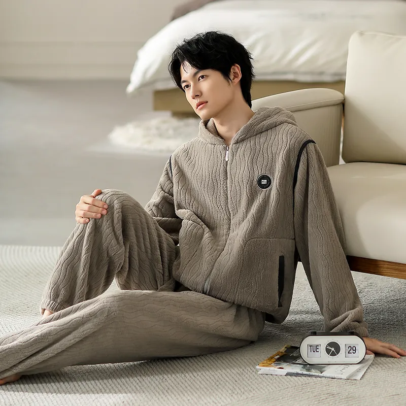 Floating Light Islands Pajama Set Shopping Bag Men's Light Yellow-6