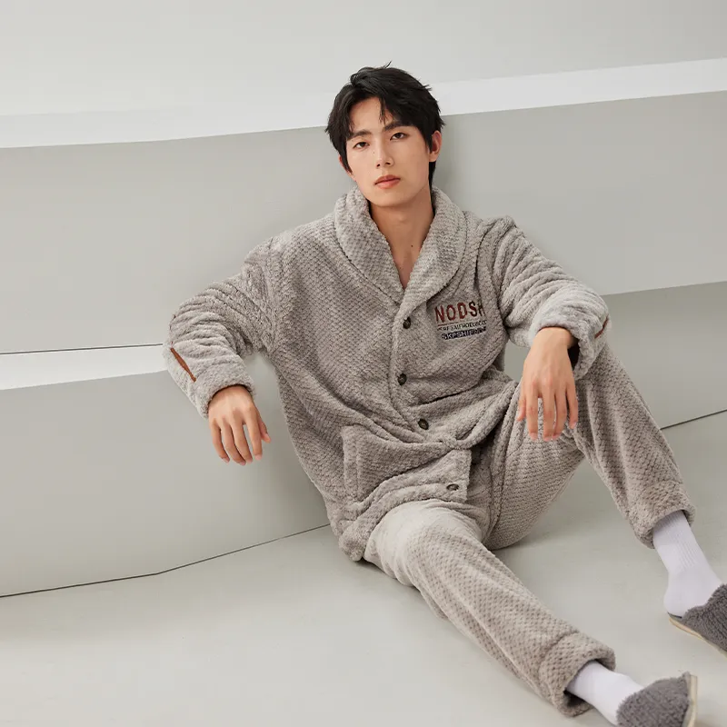 Floating light islands Men Pajama Sets-5