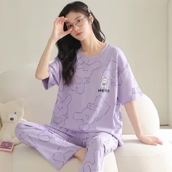 Floating Light Islands Pajama Set Women's Purple