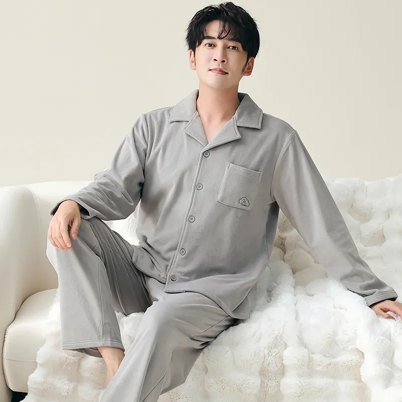 Floating Light Islands Pajama Set Men's Shopping Bag Gray-4