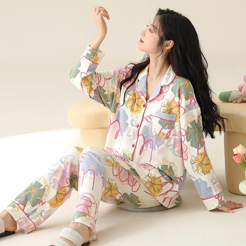 Floating Light Islands Pajama Set Women's Gift Box Set Pink-3