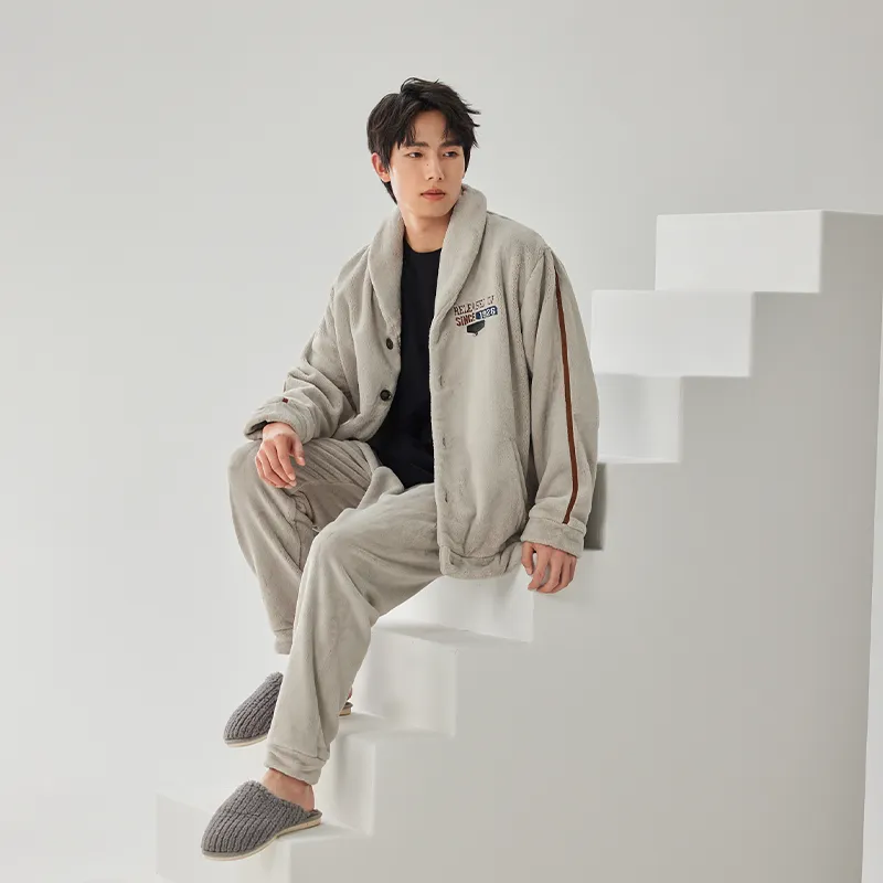 Floating light islands Men Pajama Sets-2