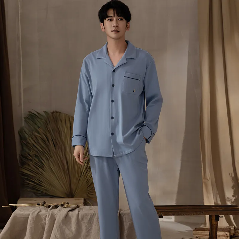 Floating Light Islands Pajama Set Men's Box Light Blue-7