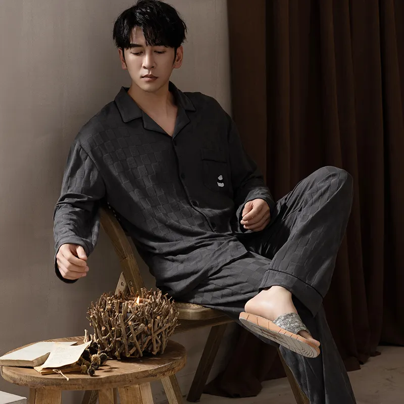 Floating Light Islands Pajama Set Men's Box Dark Gray-5