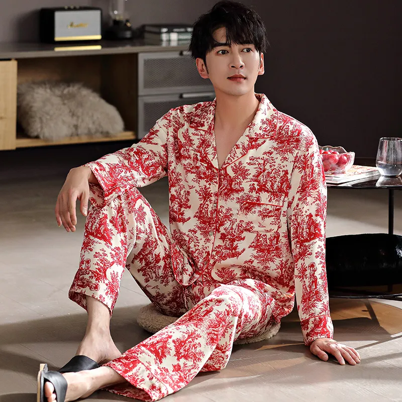 Floating Light Islands Pajama Set Men's Box Red-4