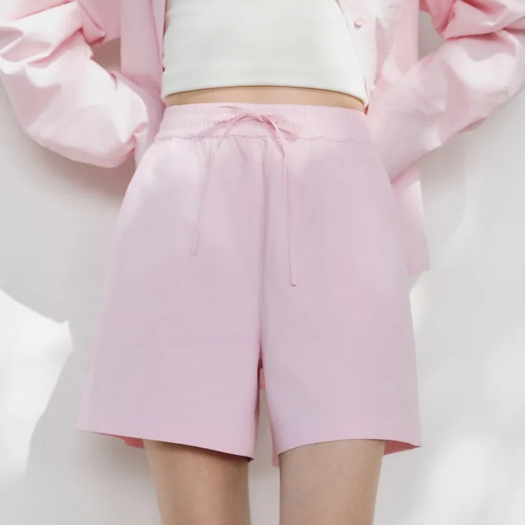 PEACEBIRD Casual Shorts Women's Pink-2