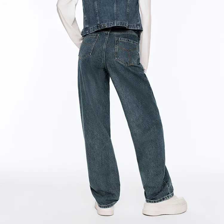 PEACEBIRD Jeans Women's Gray Blue-4