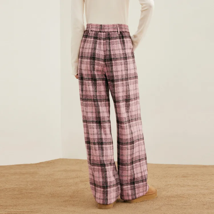 LEDIN Casual Pants Women's Peach Skin Pink In Stock-5