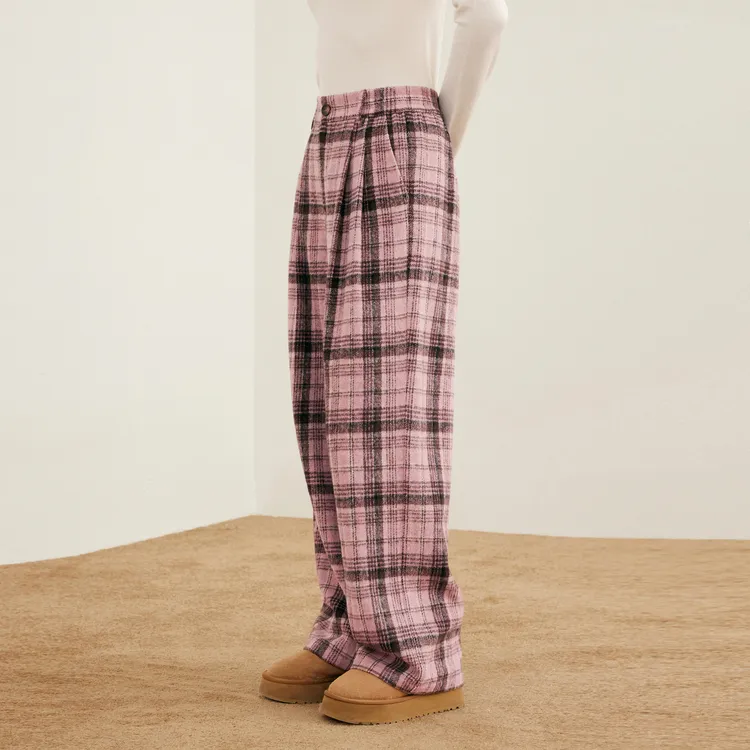 LEDIN Casual Pants Women's Peach Skin Pink In Stock-3