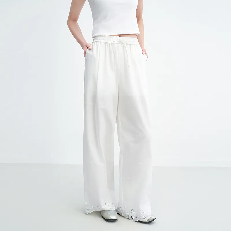 LEDIN Casual Pants Women's White-3