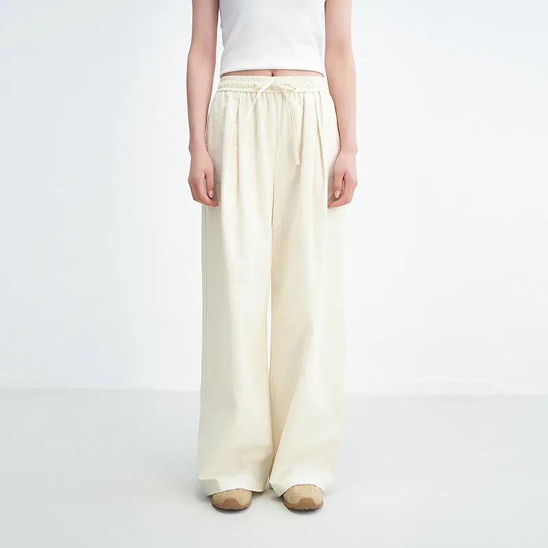 LEDIN Casual Pants Women's Coconut Milk White-3