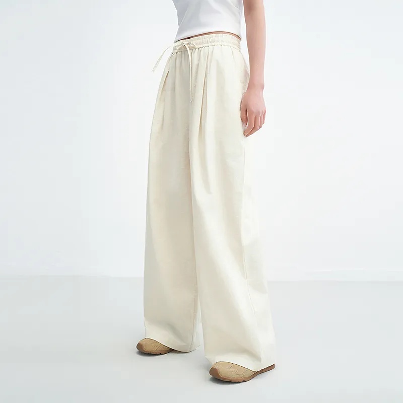 LEDIN Casual Pants Women's Coconut Milk White-2