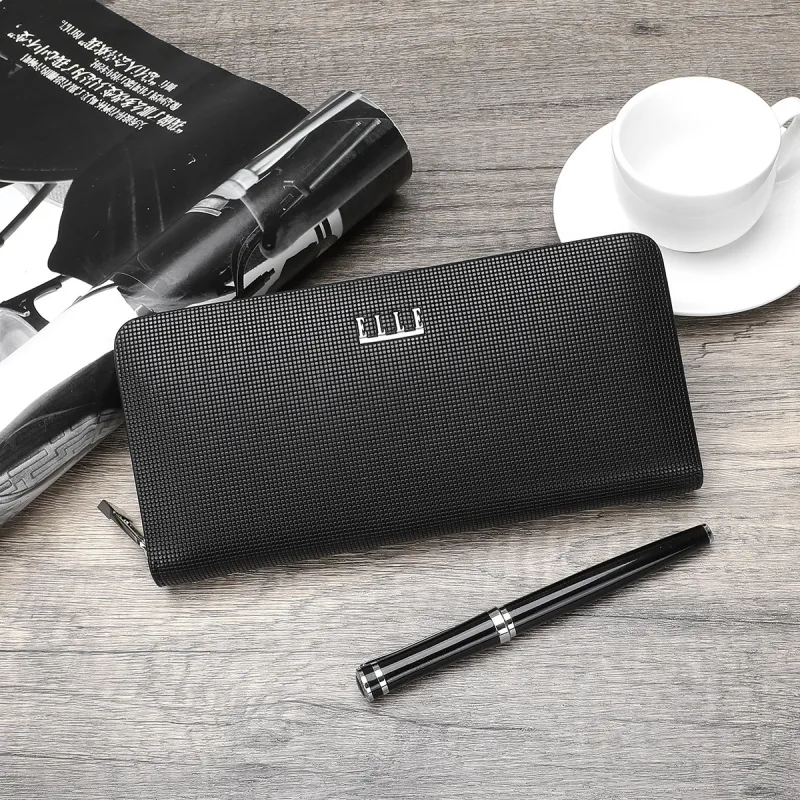 ELLE HOMME Cow Leather Handheld Bag Clutch Regular Men's Black-3