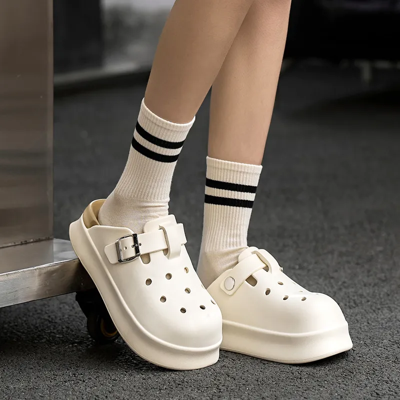Yu Pu Vintage Slip Resistant Breathable Eva Clogs Slip on Mules Platform Closed Toe, Slippers-4