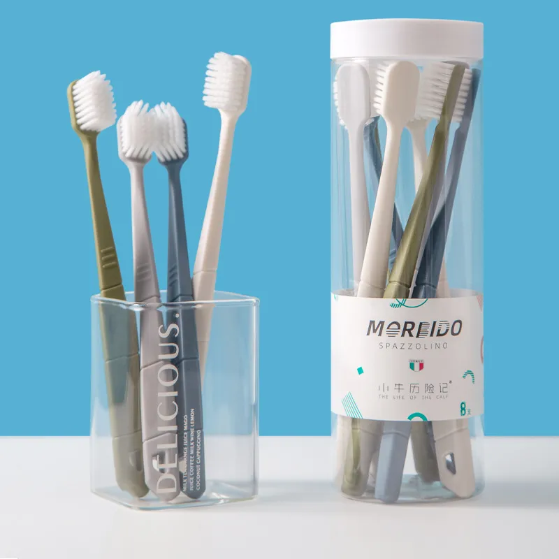 XIAONIULIXIANJI Supermarket Same Style Toothbrush Soft Bristles Pack Of 8 Thin Brush Heads-5