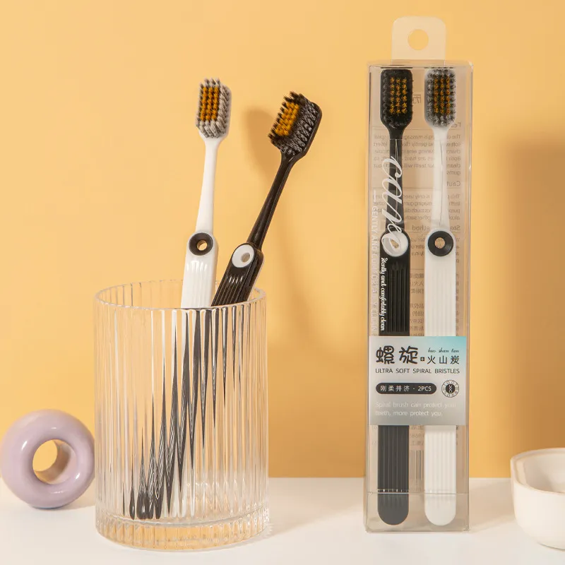 XIAONIULIXIANJI Spiral Dual-Arc Adults Toothbrush With Soft Bristles 2-Piece Set Supermarket Version-4