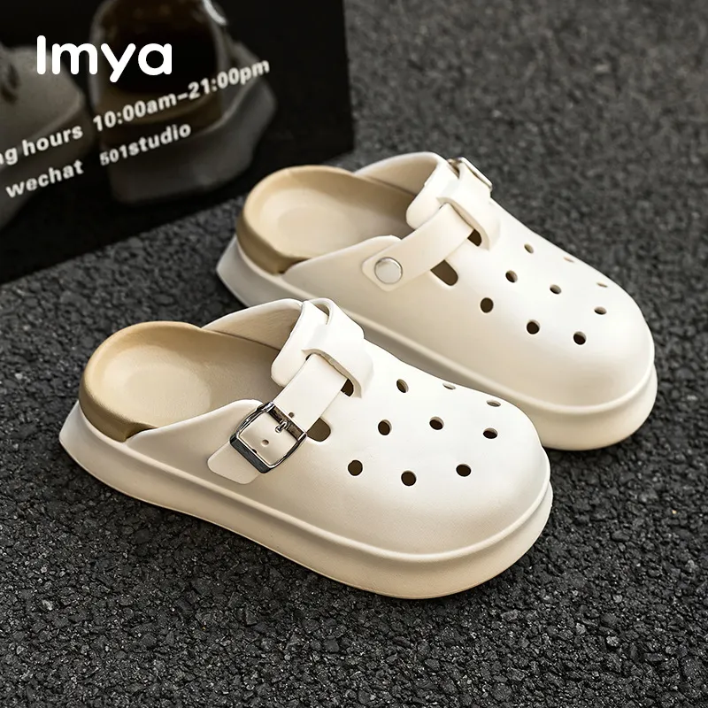 Yu Pu Vintage Slip Resistant Breathable Eva Clogs Slip on Mules Platform Closed Toe, Slippers-1