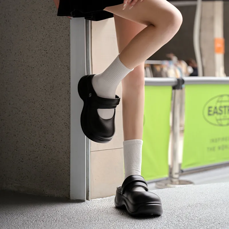 Yu Pu EVA Mary Jane Casual Height Increasing Closed Toe Summer Slip Resistant Platform Breathable Slippers-5
