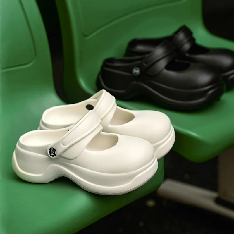 Yu Pu EVA Mary Jane Casual Height Increasing Closed Toe Summer Slip Resistant Platform Breathable Slippers-2
