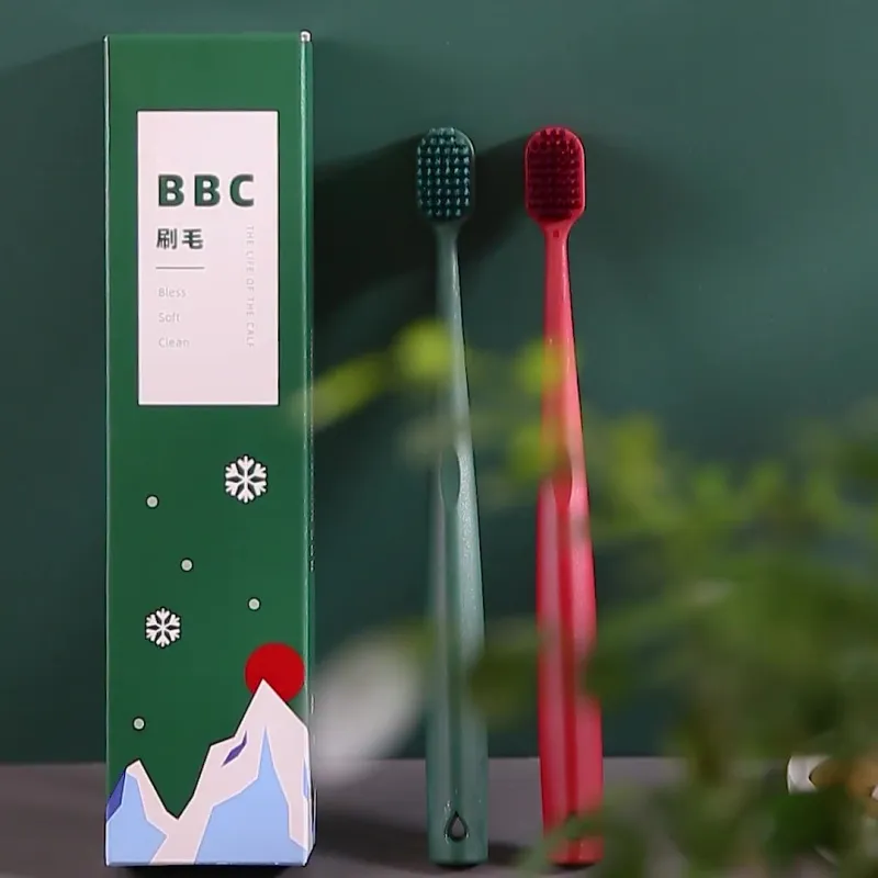 XIAONIULIXIANJI Double Pack Multicolor Box, Wide Head Design BBC Snow Cotton Bristles, Soft Bristles Toothbrush-1