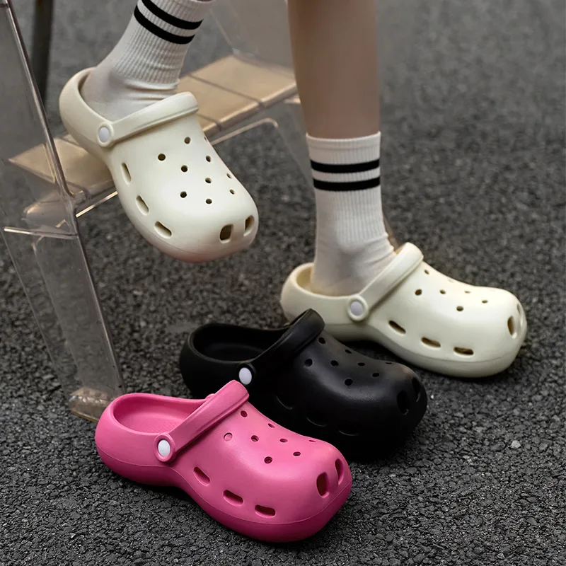 Lymia Closed Toe Clogs With Platform Soft And Springy EVA Slippers Summer Breathable Slip Resistant Odor Resistant-2