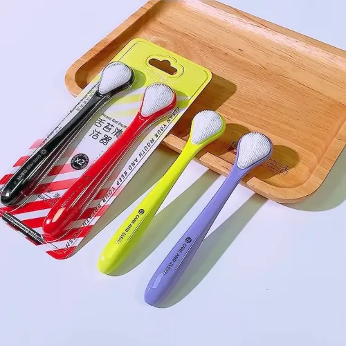 XIAONIULIXIANJI 2-Piece Set Tongue Scraper For Home Use, Freshening Breath, Tongue Cleaning Brush With PVC Card